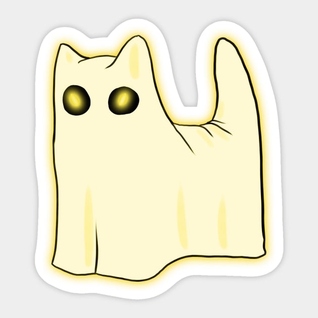 Ghost Cat Sticker by liquidruby